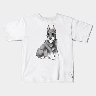 Dog - Miniature Schnauzer - Salt and Pepper Cropped Kids T-Shirt